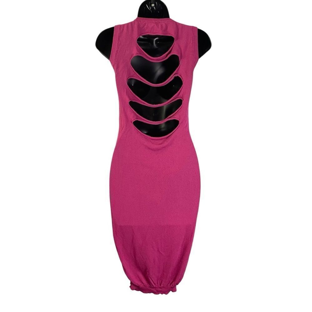 Moschino Cheap and Chic Magenta Pink Dress with Back Cutouts Bodycon Size 6